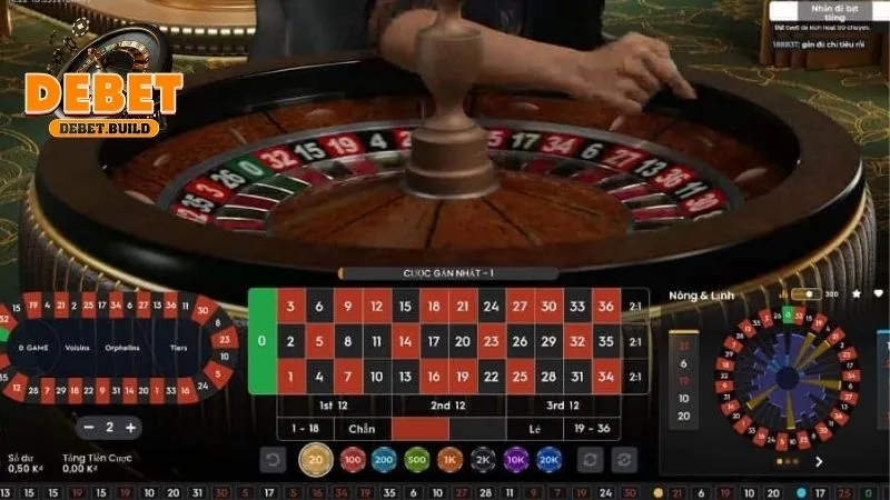 Roulette là tựa game có chất lượng cao mà Debet đã cung cấp